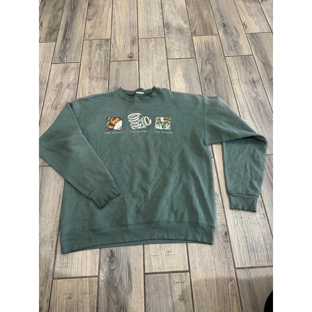 Vintage 90s Hanes Tigger Winnie The Pooh Sweatshirt Men's XL Green Disney